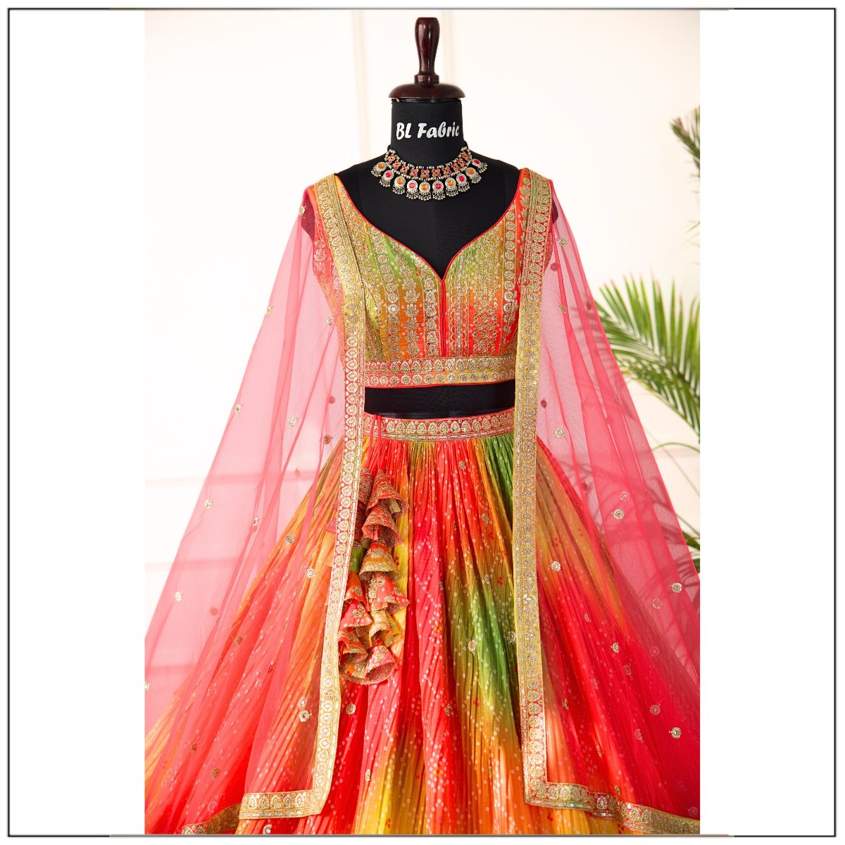 Multi color Embroidery & Sequence work Designer Lehenga Choli for Wedding Function BL1475