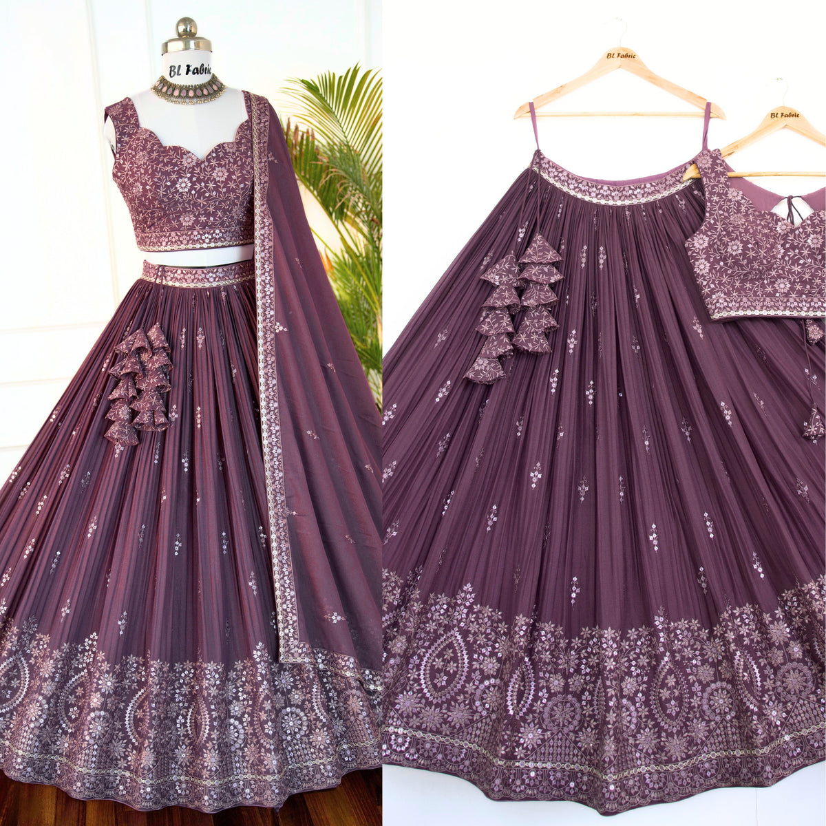 Rosy Purple Embroidery Designer Crush Lehenga Choli BL1481