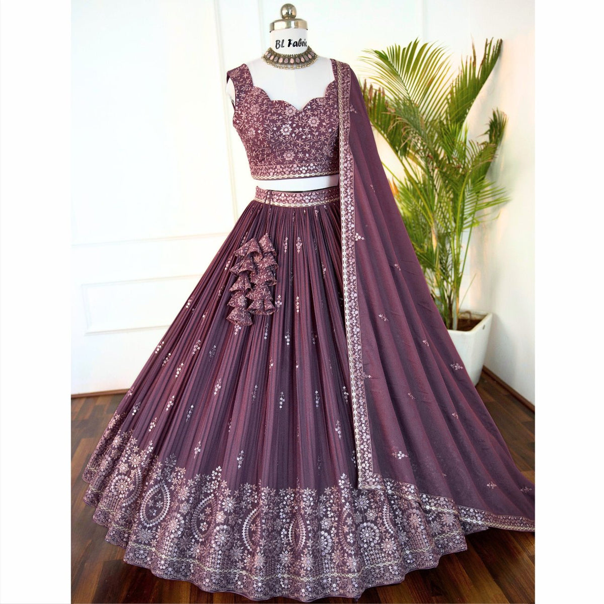 Rosy Purple Embroidery Designer Crush Lehenga Choli BL1481
