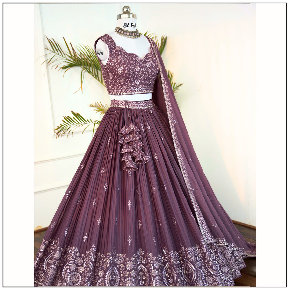 Rosy Purple Embroidery Designer Crush Lehenga Choli BL1481