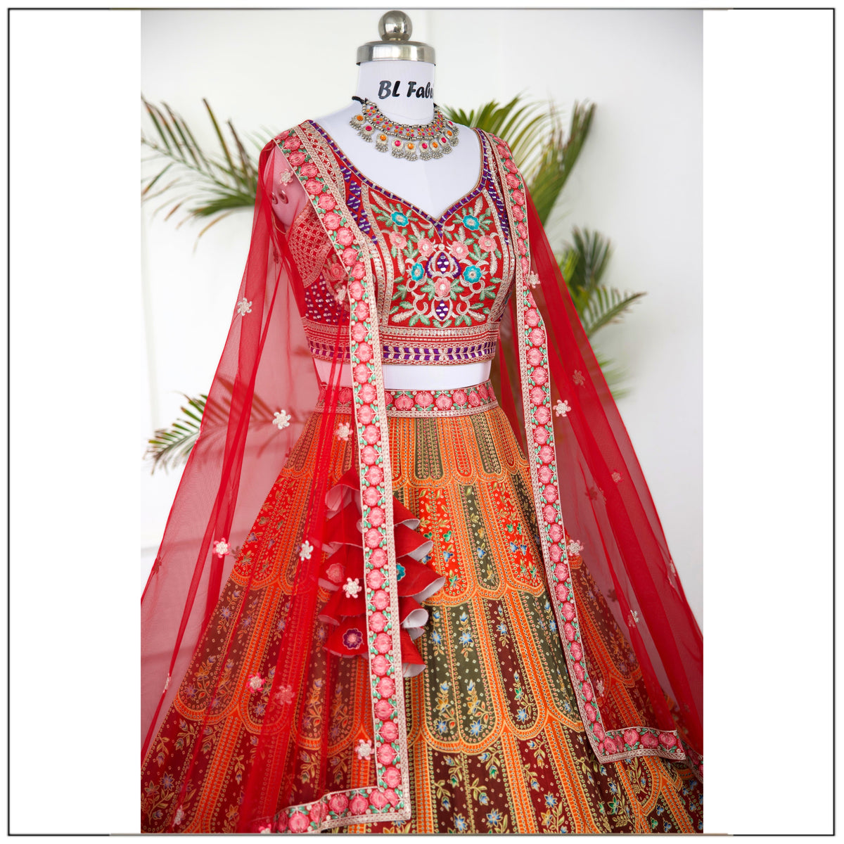 Multi color Sequence & Thread Embroidery work Designer Lehenga with Maroon choli for Any Function BL1482_jacard