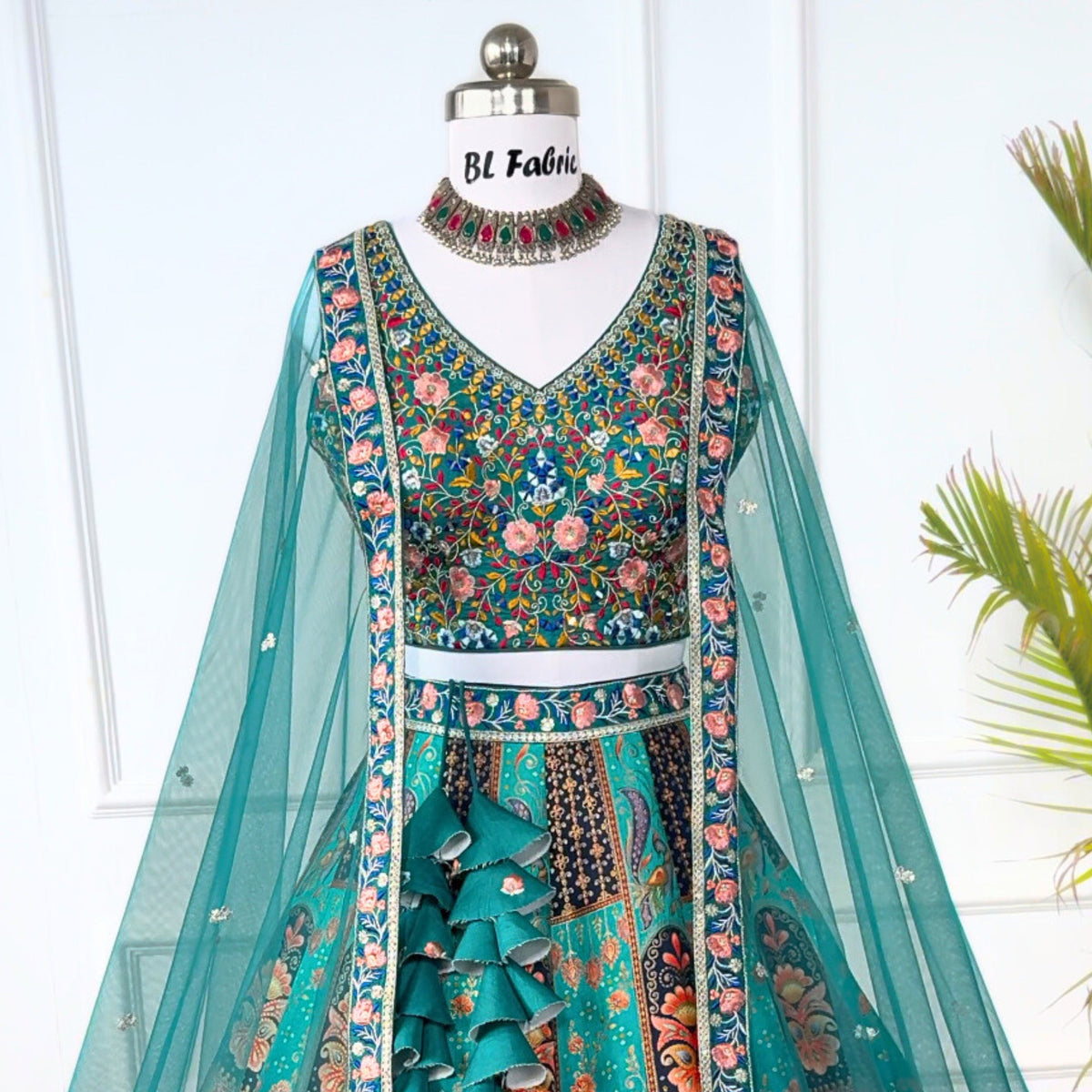 Firozi color Sequence Embroidery work Designer Lehenga with Firozi choli for Any Function BL1490_Jacard_Firozi
