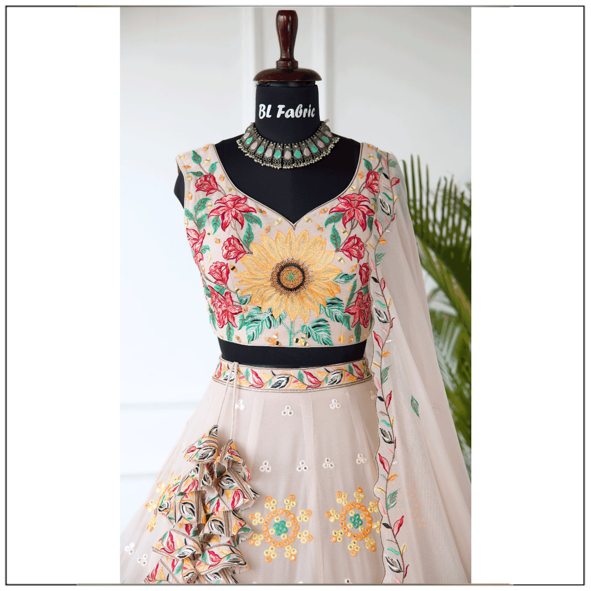 Grey color Real Mirror & Sequence Thread work Designer Wedding Lehenga Choli For Any Function BL1496