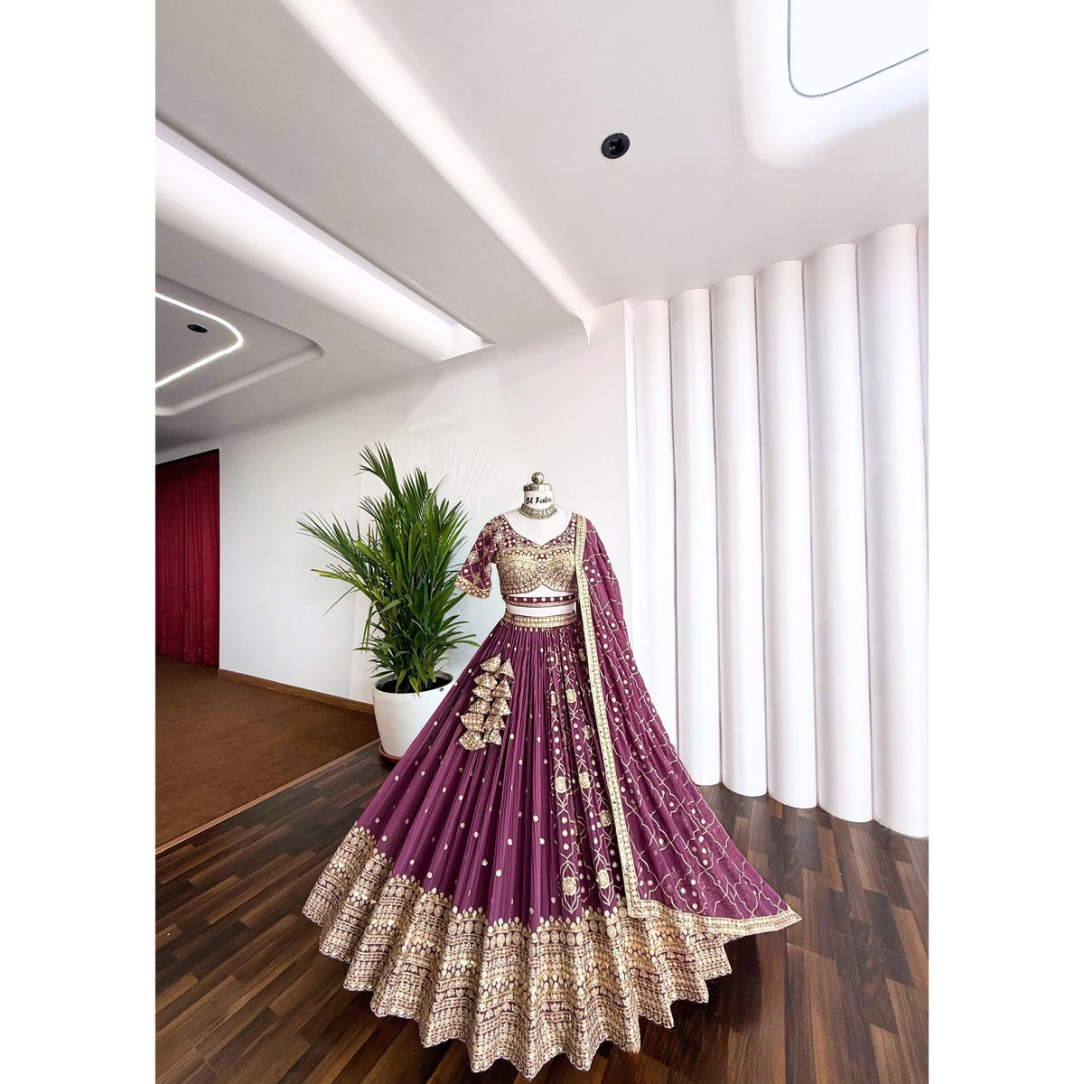 Rosy Purple color Sequence Embroidery work Designer Lehenga Choli BL1580