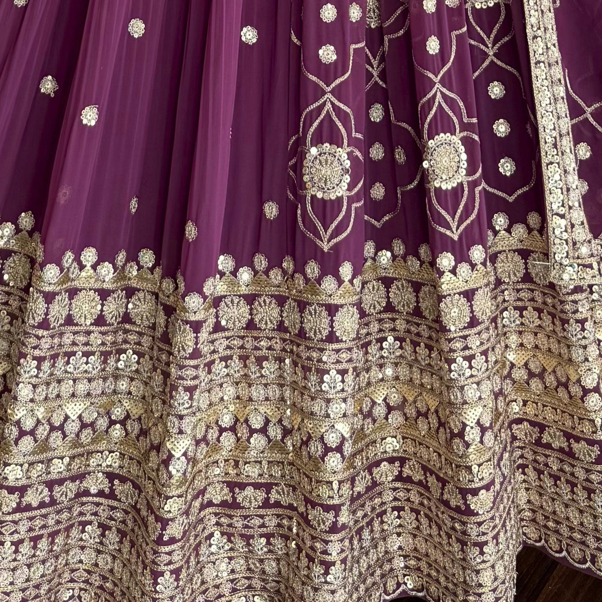 Rosy Purple color Sequence Embroidery work Designer Lehenga Choli BL1580