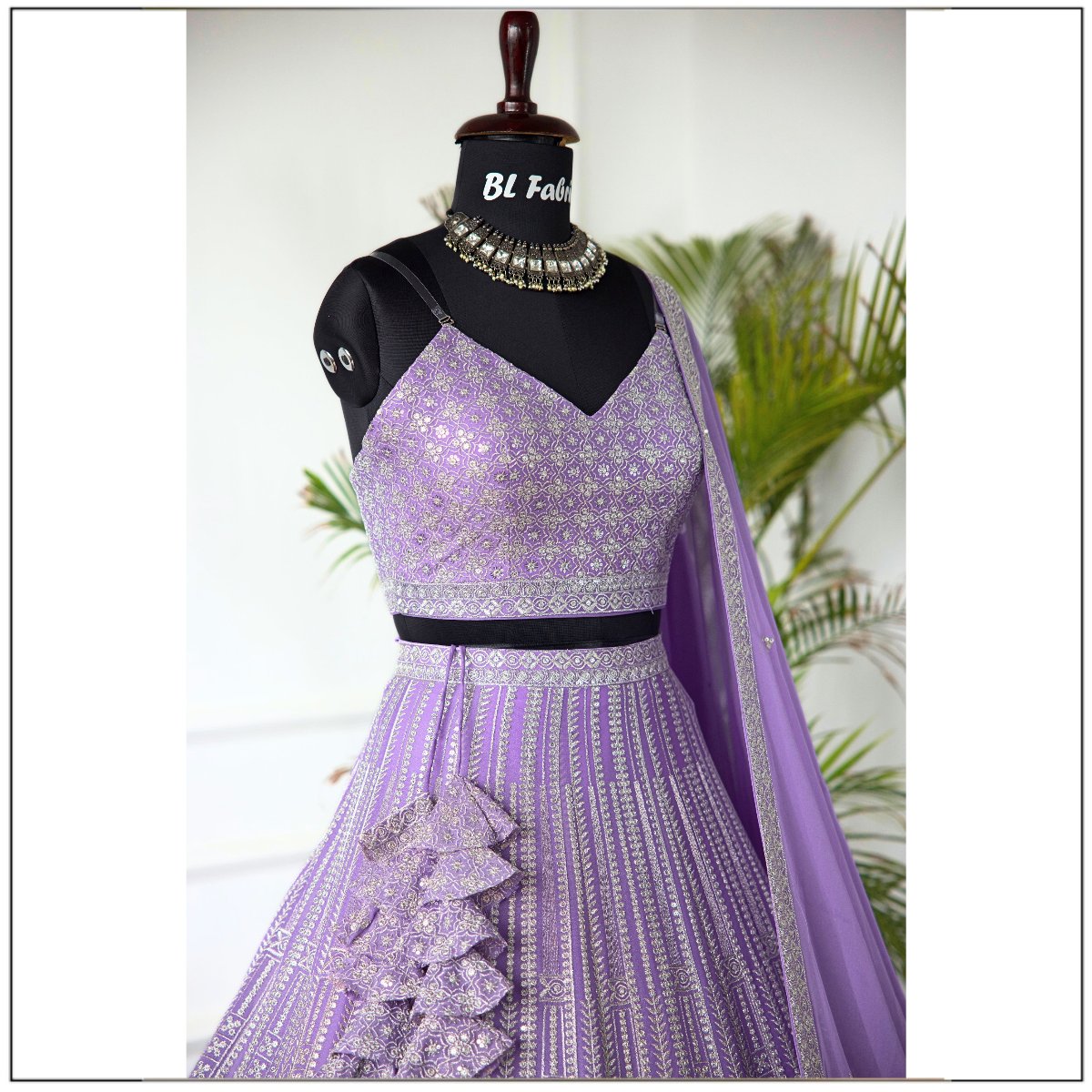 Light Purple color Embroidery & Sequence work Designer Lehenga Choli for Wedding Function BL1460