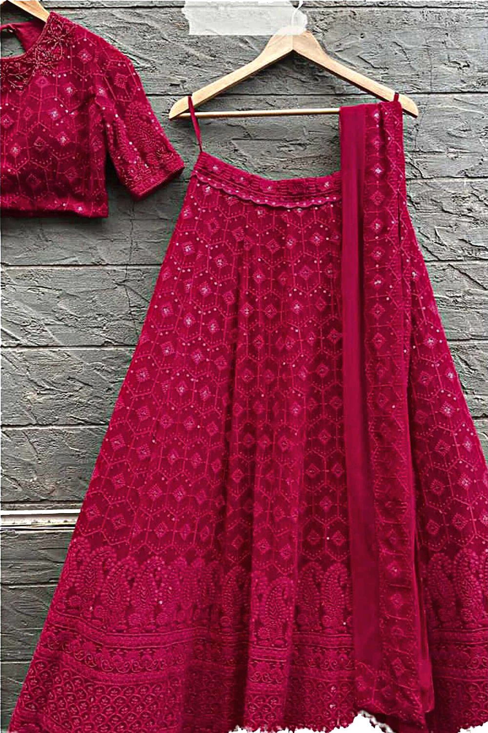 Pink color Embroidery & Sequence work Designer Lehenga choli for Wedding Function BL1197