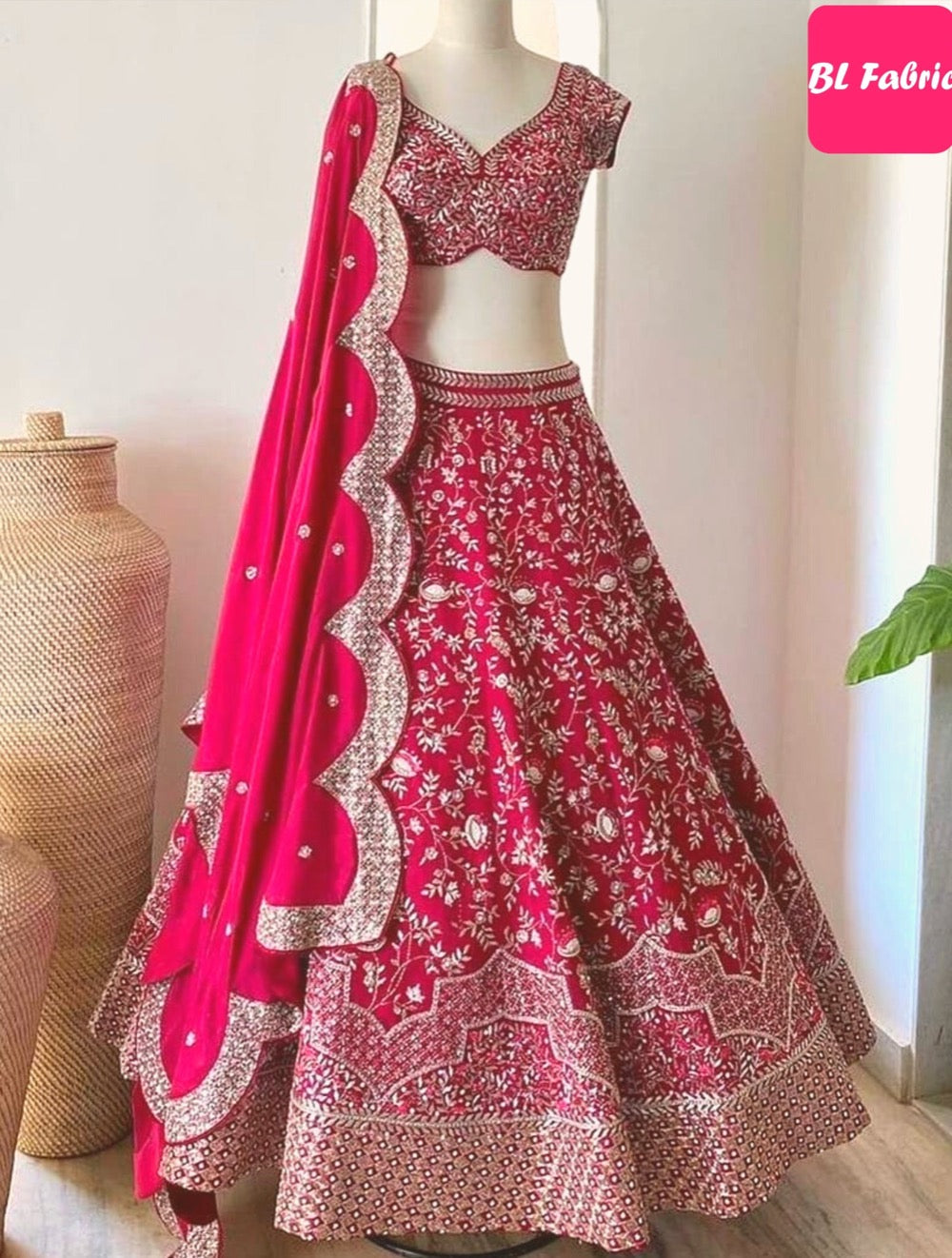 Pink color Embroidery work Designer Lehenga Choli for Wedding Function BL1209