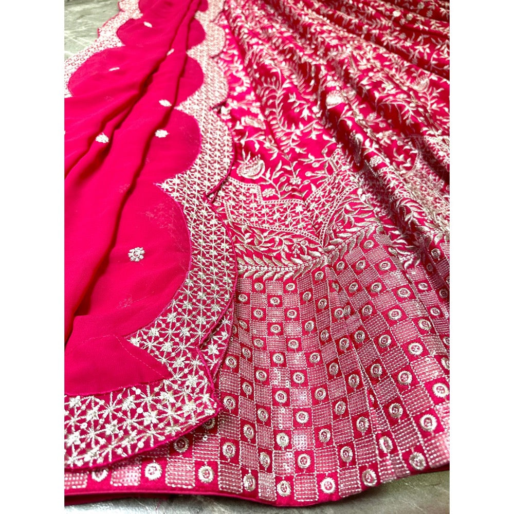 Pink color Embroidery work Designer Lehenga Choli for Wedding Function BL1209