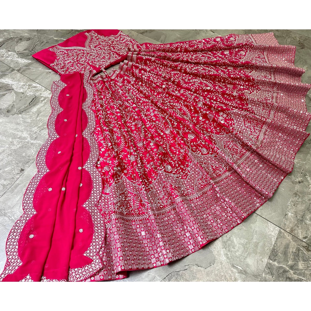 Pink color Embroidery work Designer Lehenga Choli for Wedding Function BL1209