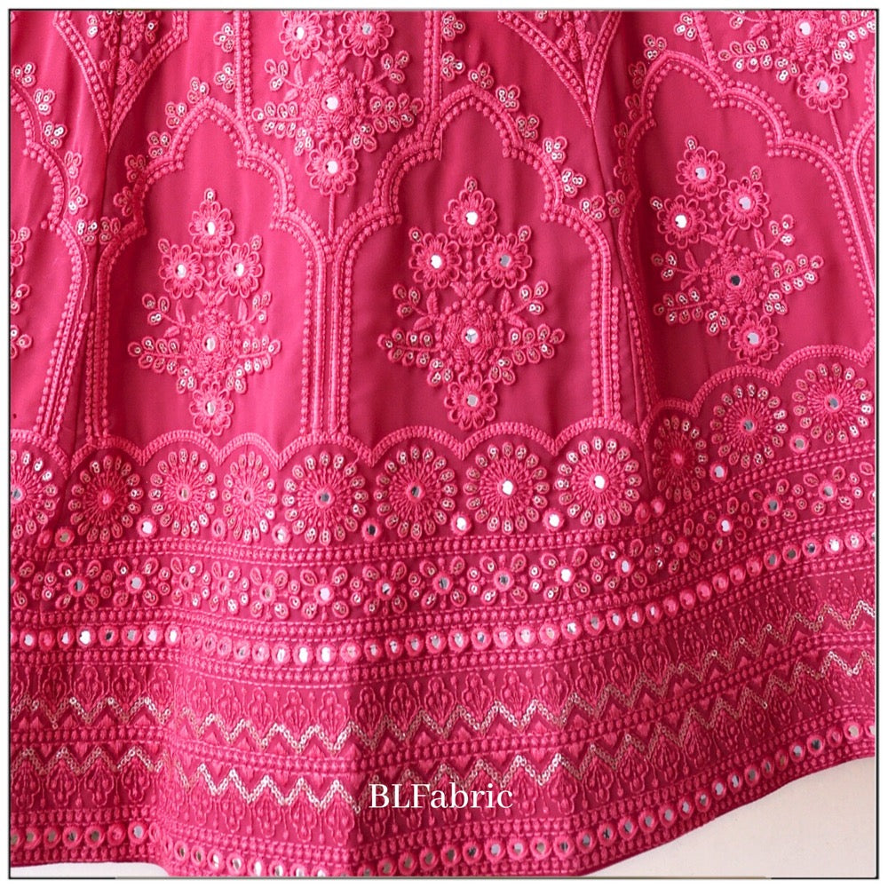 Pink color Mirror & Embroidery work Designer Lehenga Choli for Wedding Function BL1237
