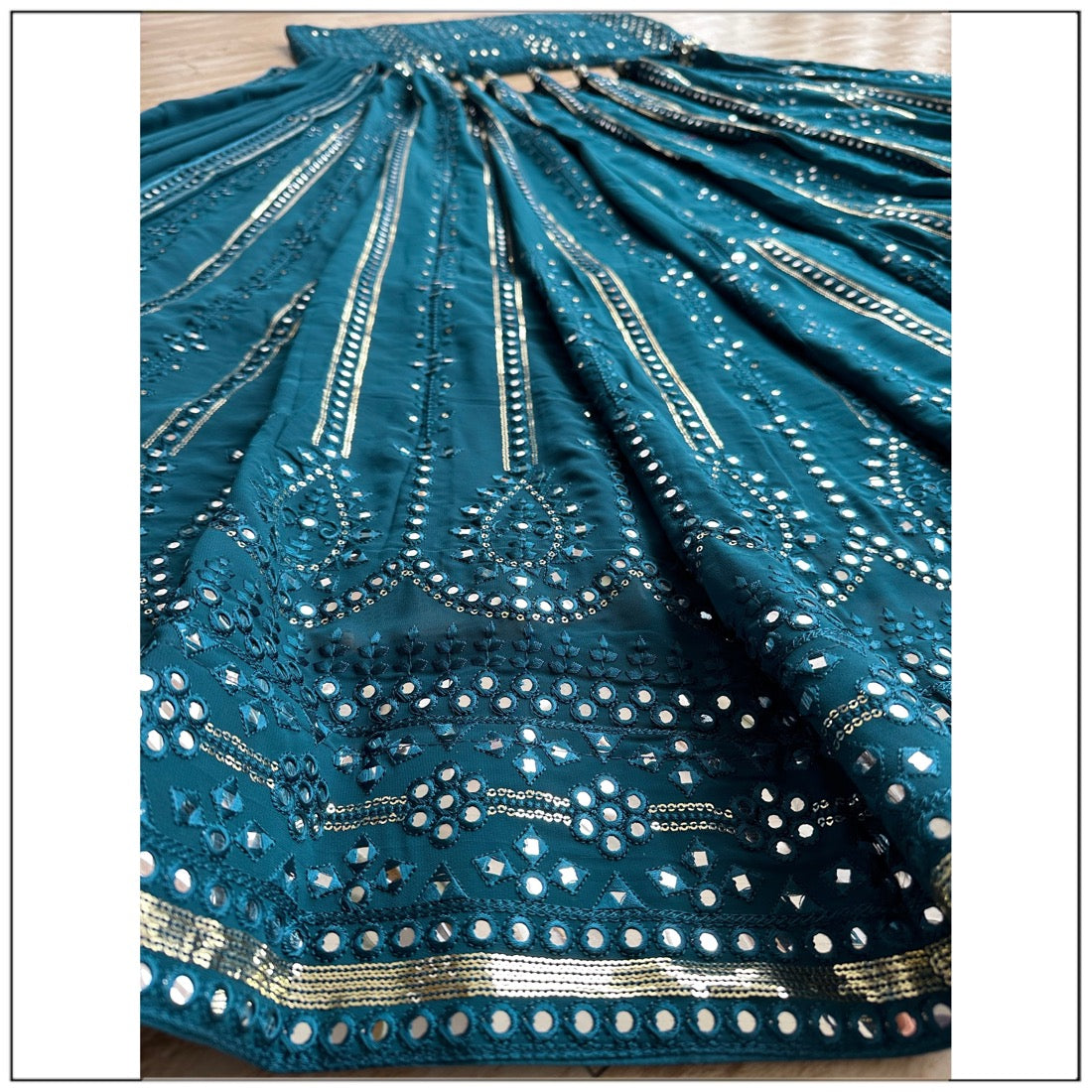 Blue color Mirror & Sequence Embroidery work Designer Wedding Lehenga Choli BL1272