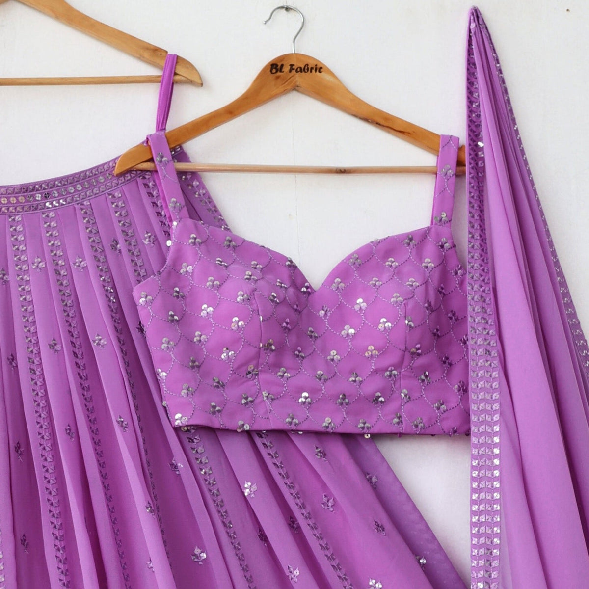 Light Purple color Sequence Thread work Designer Wedding Lehenga Choli For Wedding Function BL1297