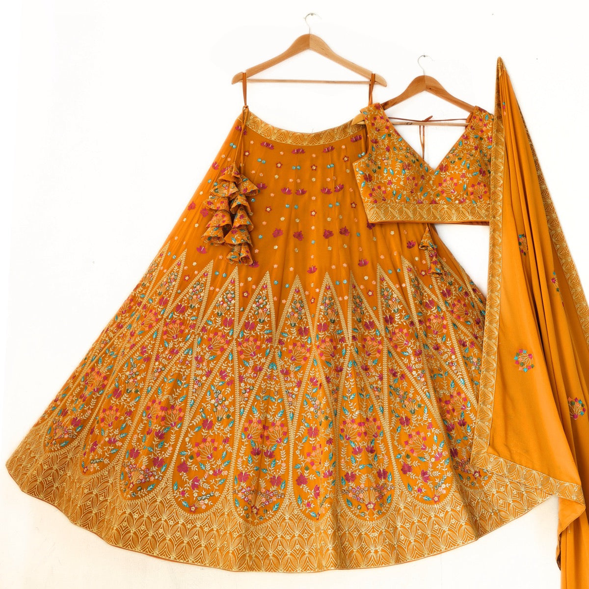 Mustard Yellow color Sequence Embroidery work Designer Lehenga Choli for Any Function BL1350