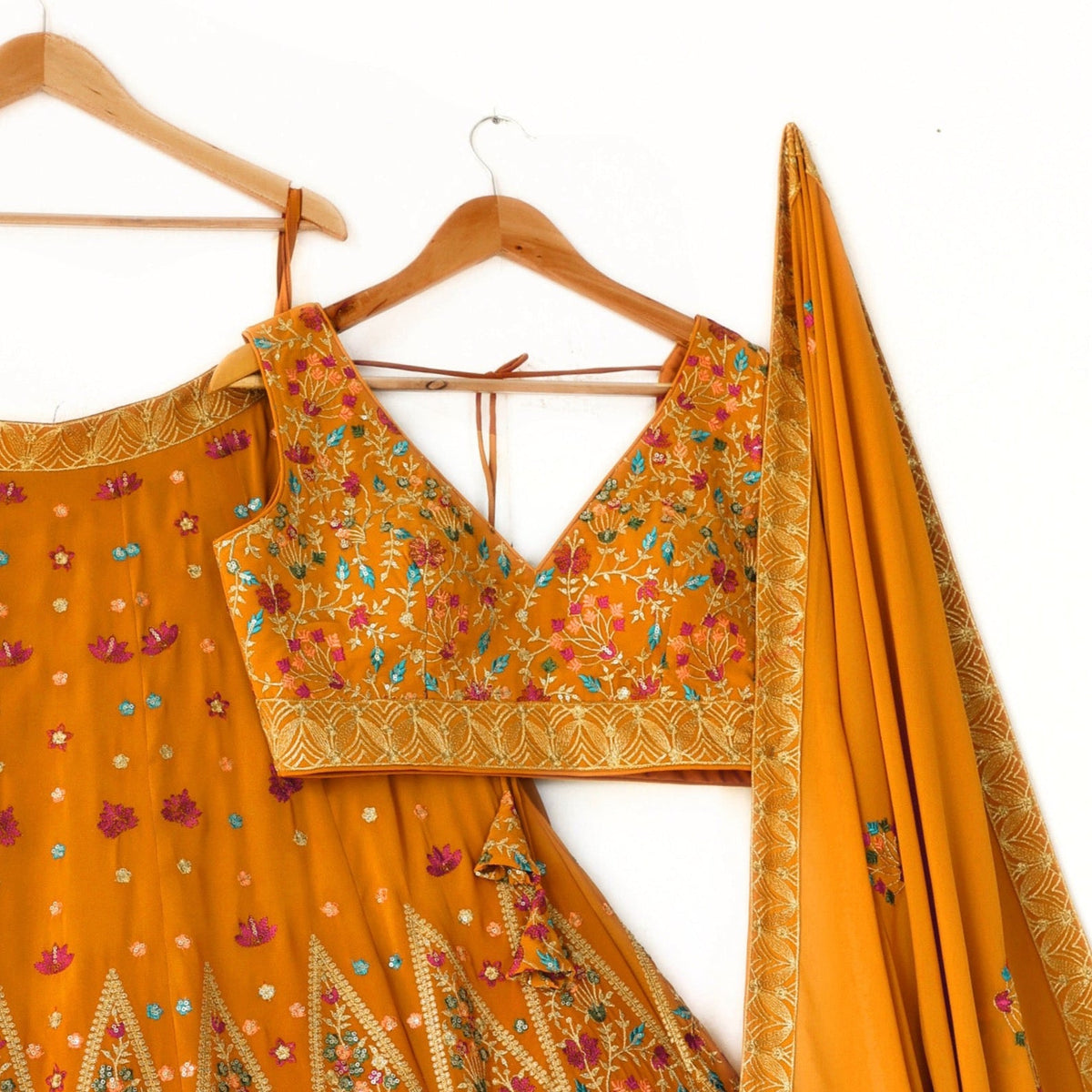 Mustard Yellow color Sequence Embroidery work Designer Lehenga Choli for Any Function BL1350