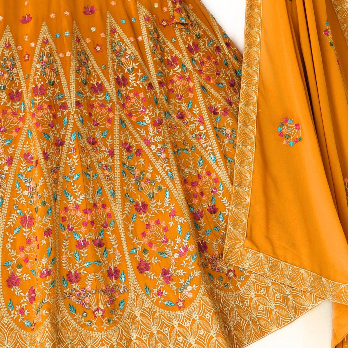 Mustard Yellow color Sequence Embroidery work Designer Lehenga Choli for Any Function BL1350