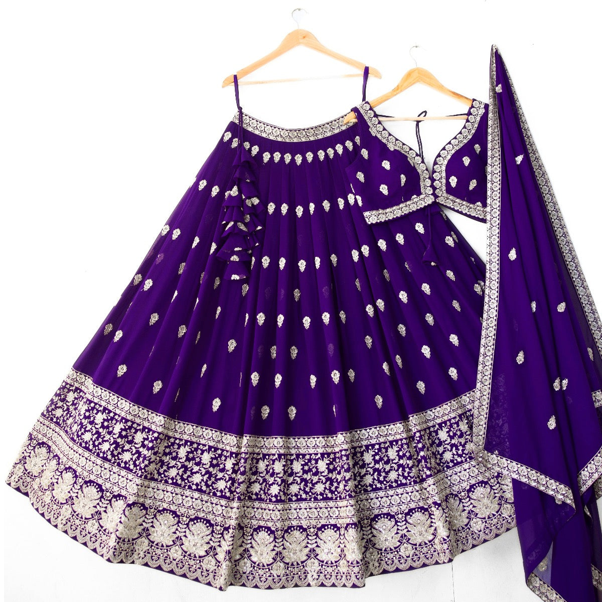 Purple color Sequence & Zari Embroidery work Designer Lehenga Choli for Any Function BL1365