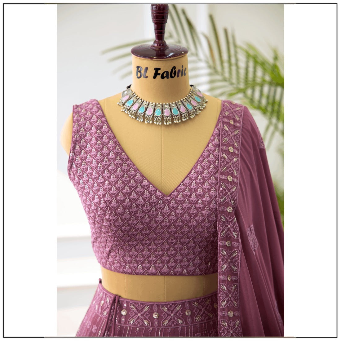 Rosy Brown color Sequence & Embroidery work Designer Lehenga Choli for Wedding Function BL1375