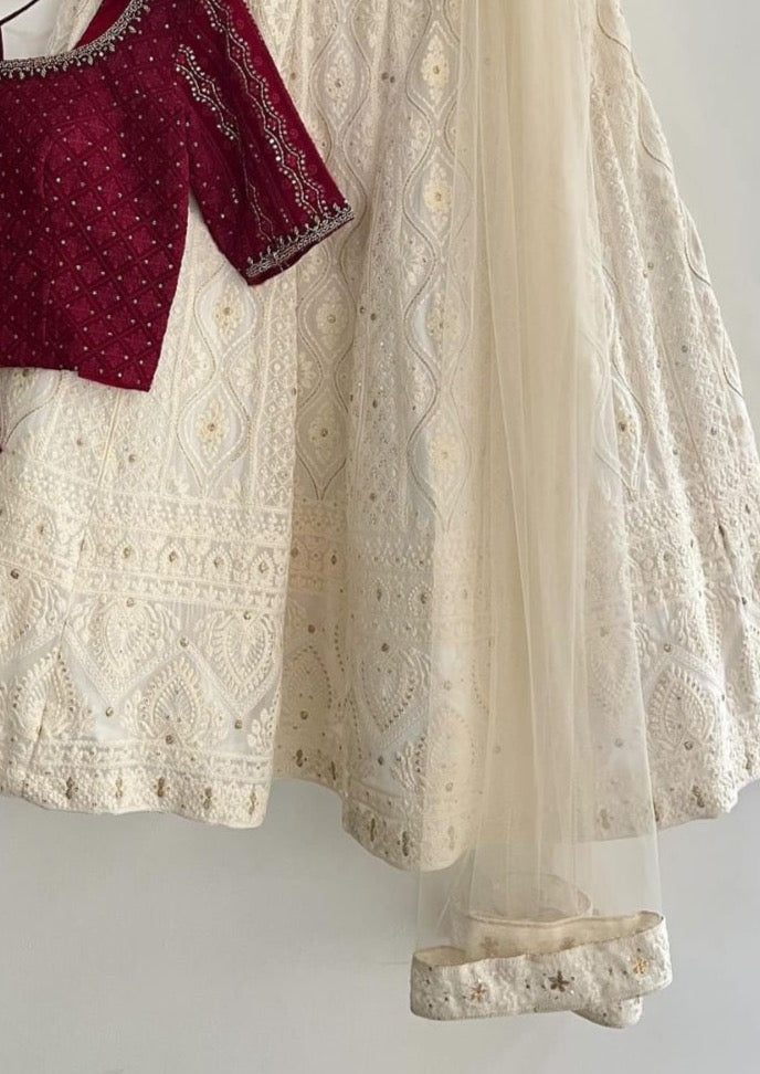 White Color Georgette Designer Lehenga Choli for Wedding & Engagement Function BL1172